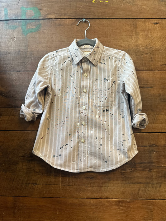 Kids Tan Striped Shirt | Size 4T