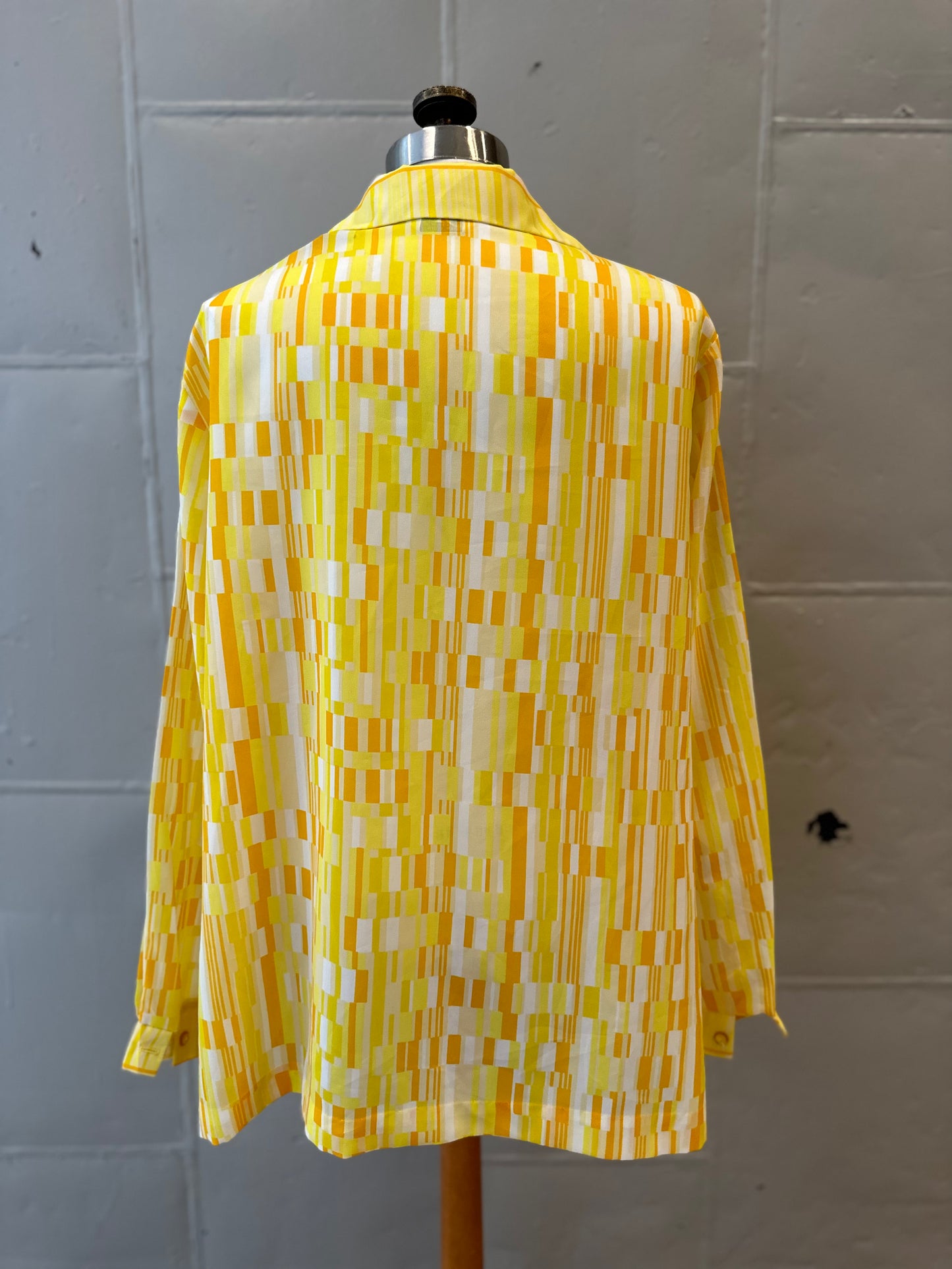 Vintage Mr. Alex Yellow Retro Print Top