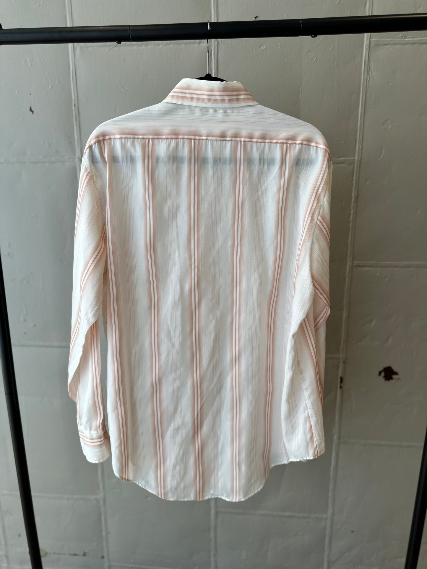 Vintage White & Pink Striped Button Down