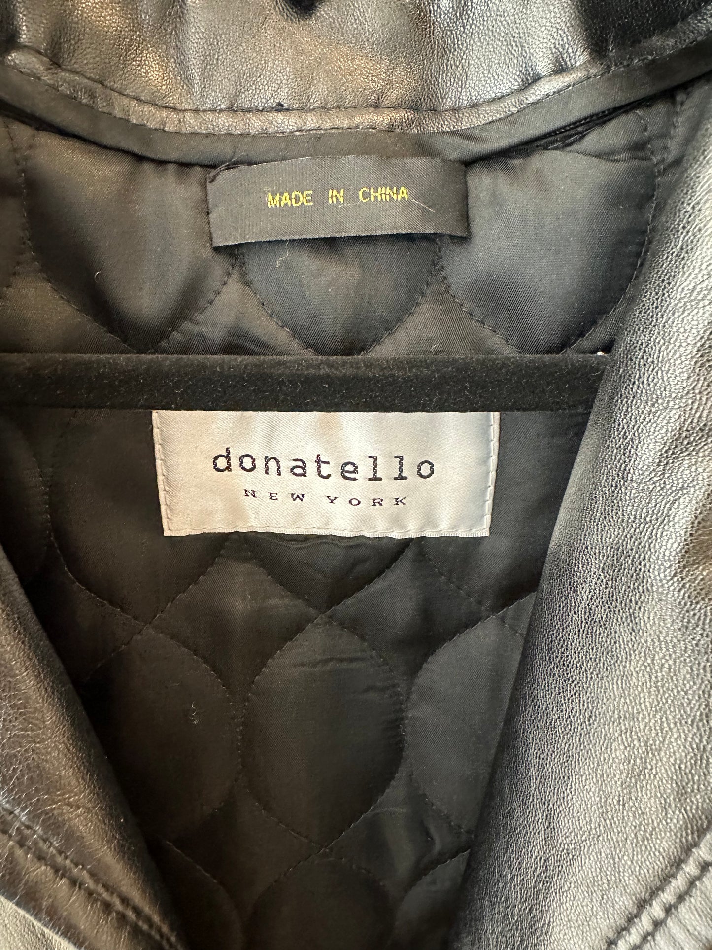 Vintage Donatello Black Leather Coat