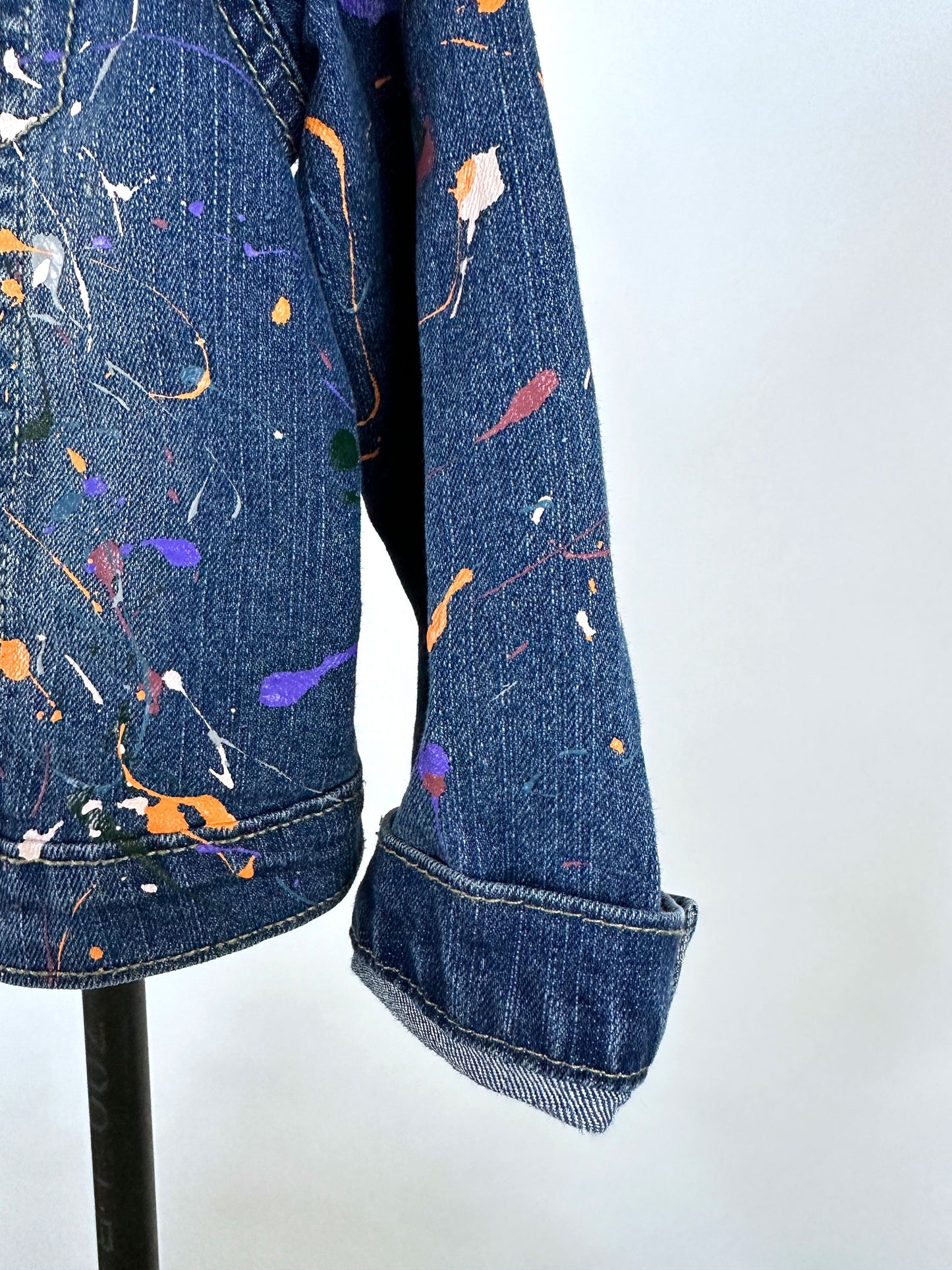 Kid's Splatter Denim Jacket | Size 5T
