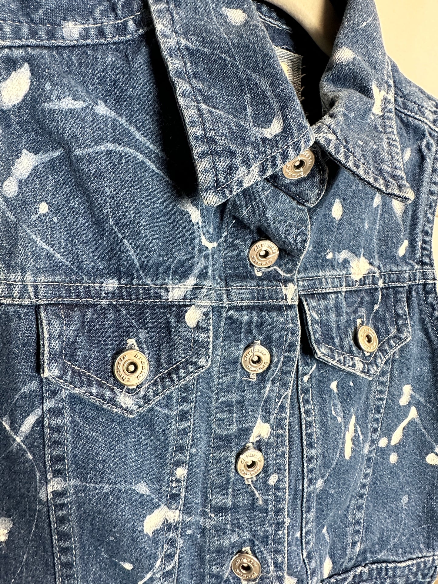 Kid's Splatter Denim Vest | Size 6