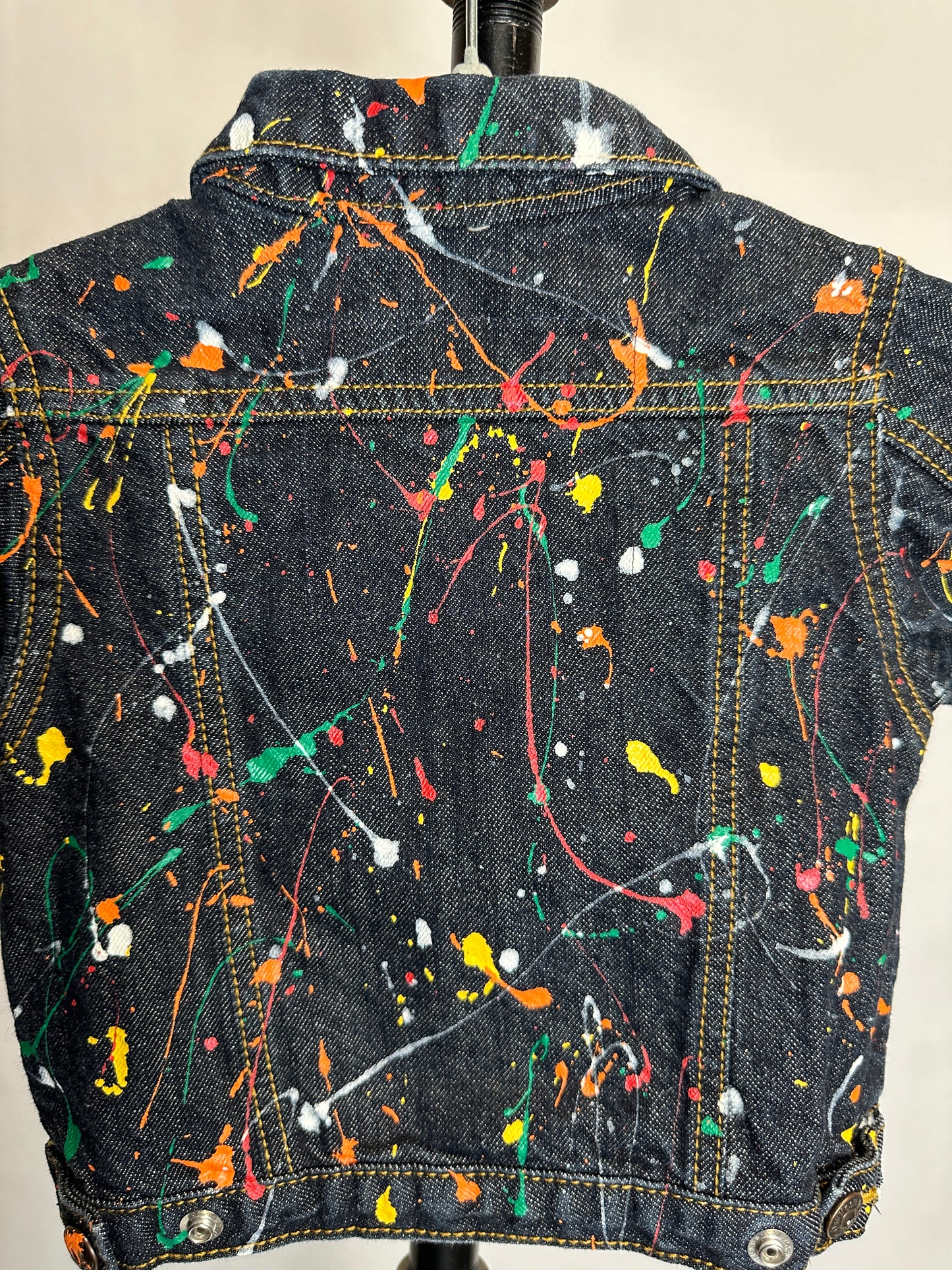 Baby Splatter Denim Jacket | Size 6 months