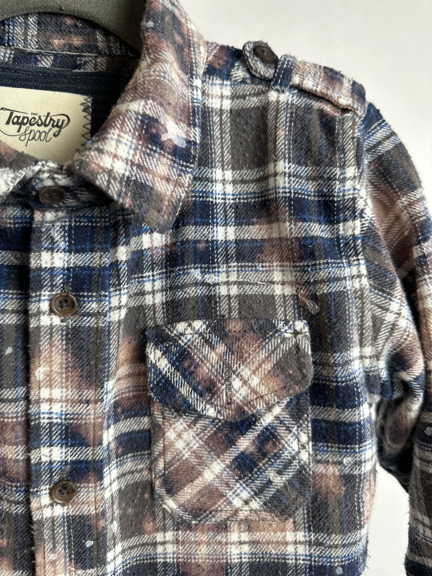 Kids Blue Bleached Flannel | Size 4T