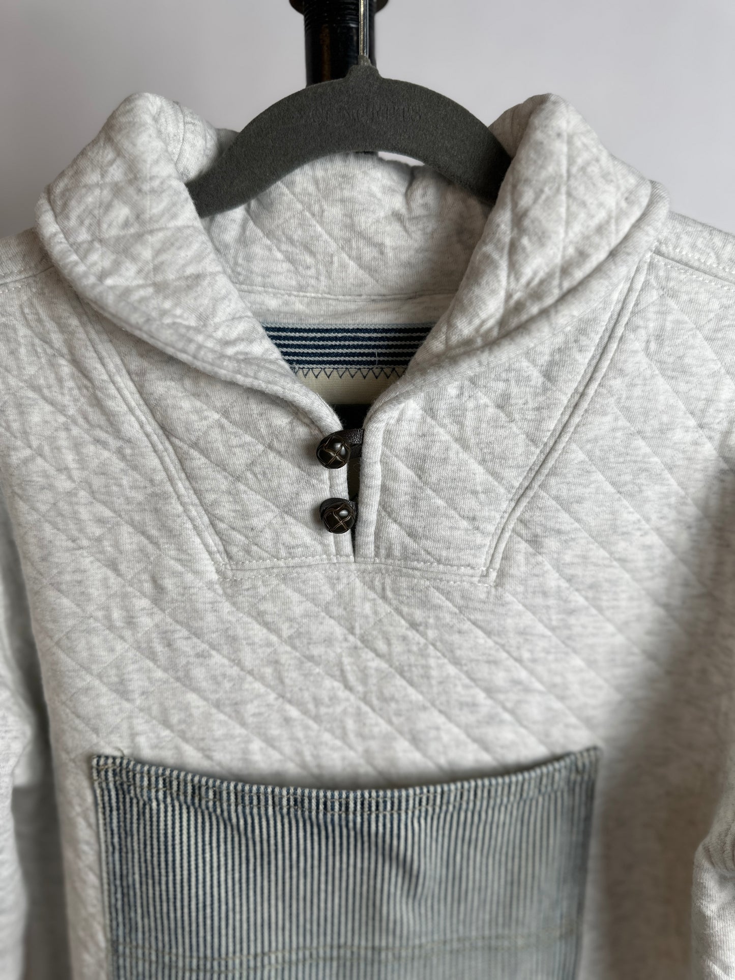 Kids Quilted Cream Sweatshirt | Size 10