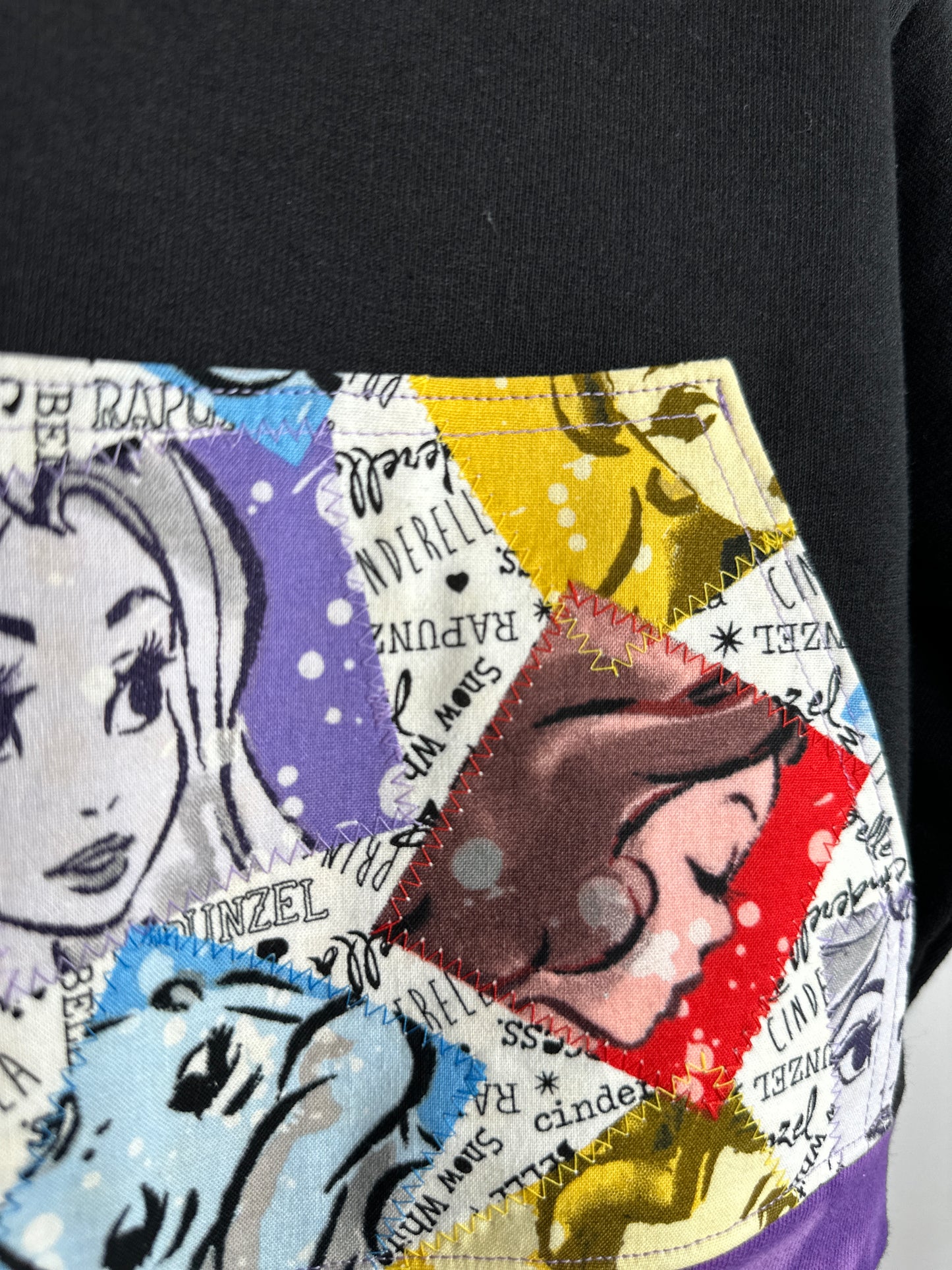 Kids Black Crewneck Princess | Size 3T