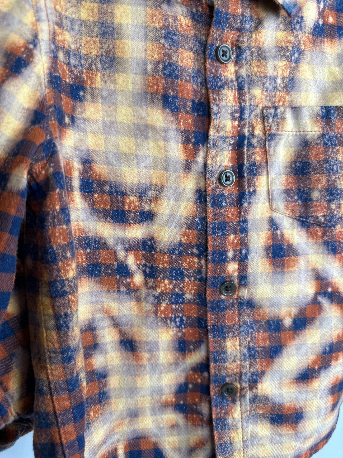 Kids Orange Bleached Flannel | Size 3T