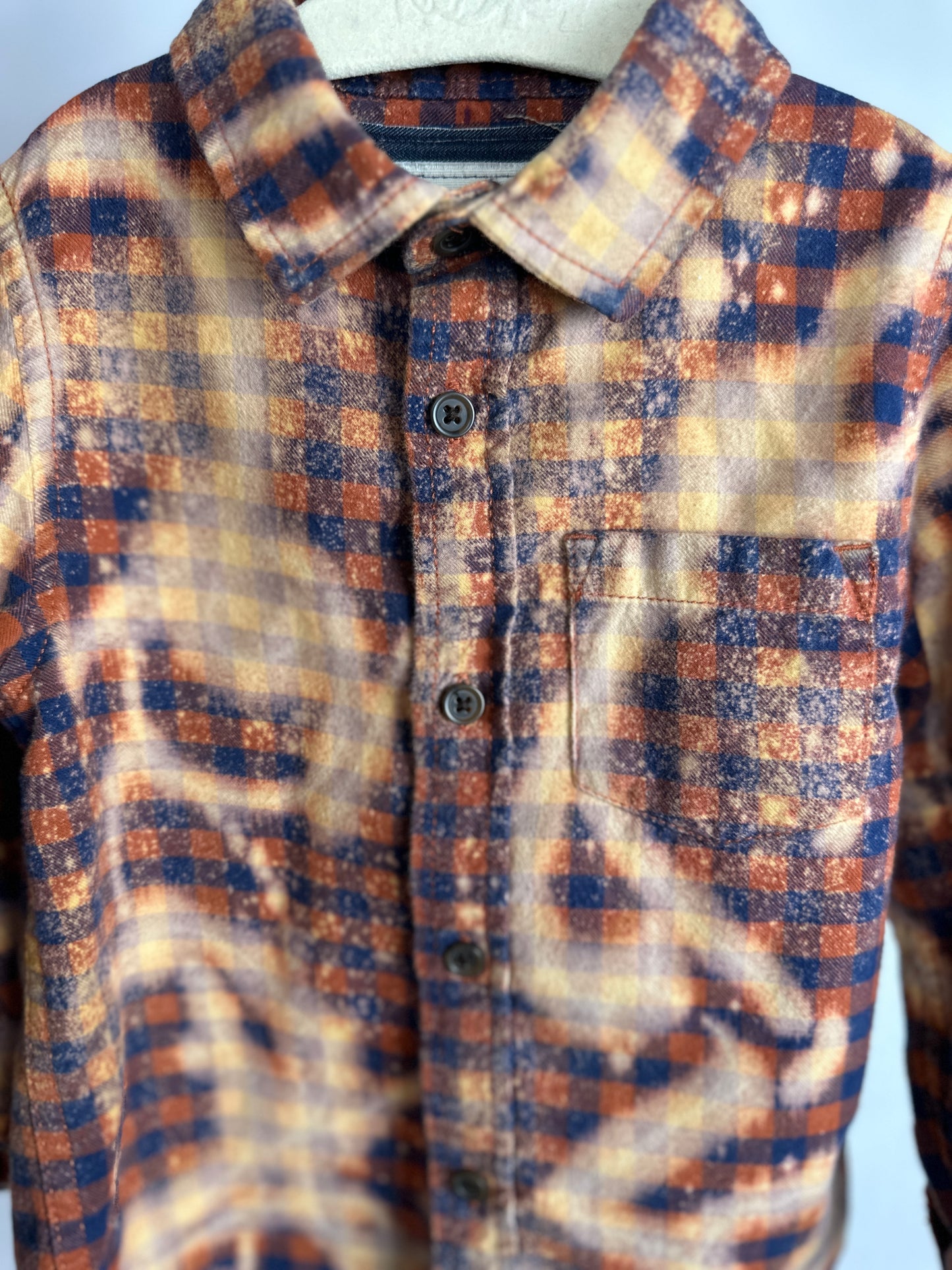 Kids Orange Bleached Flannel | Size 3T