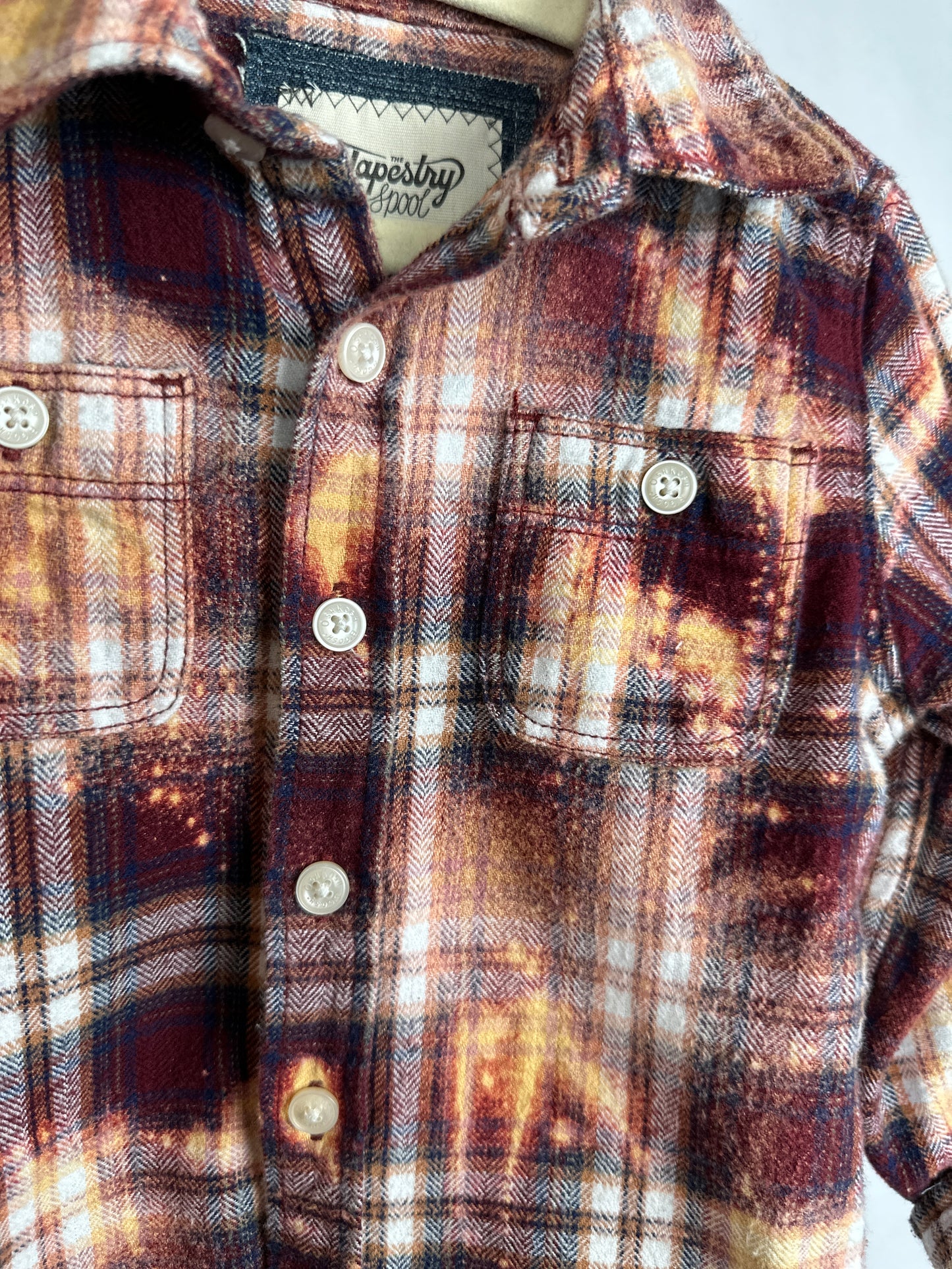 Kids Burgundy Bleached Flannel | Size 2T