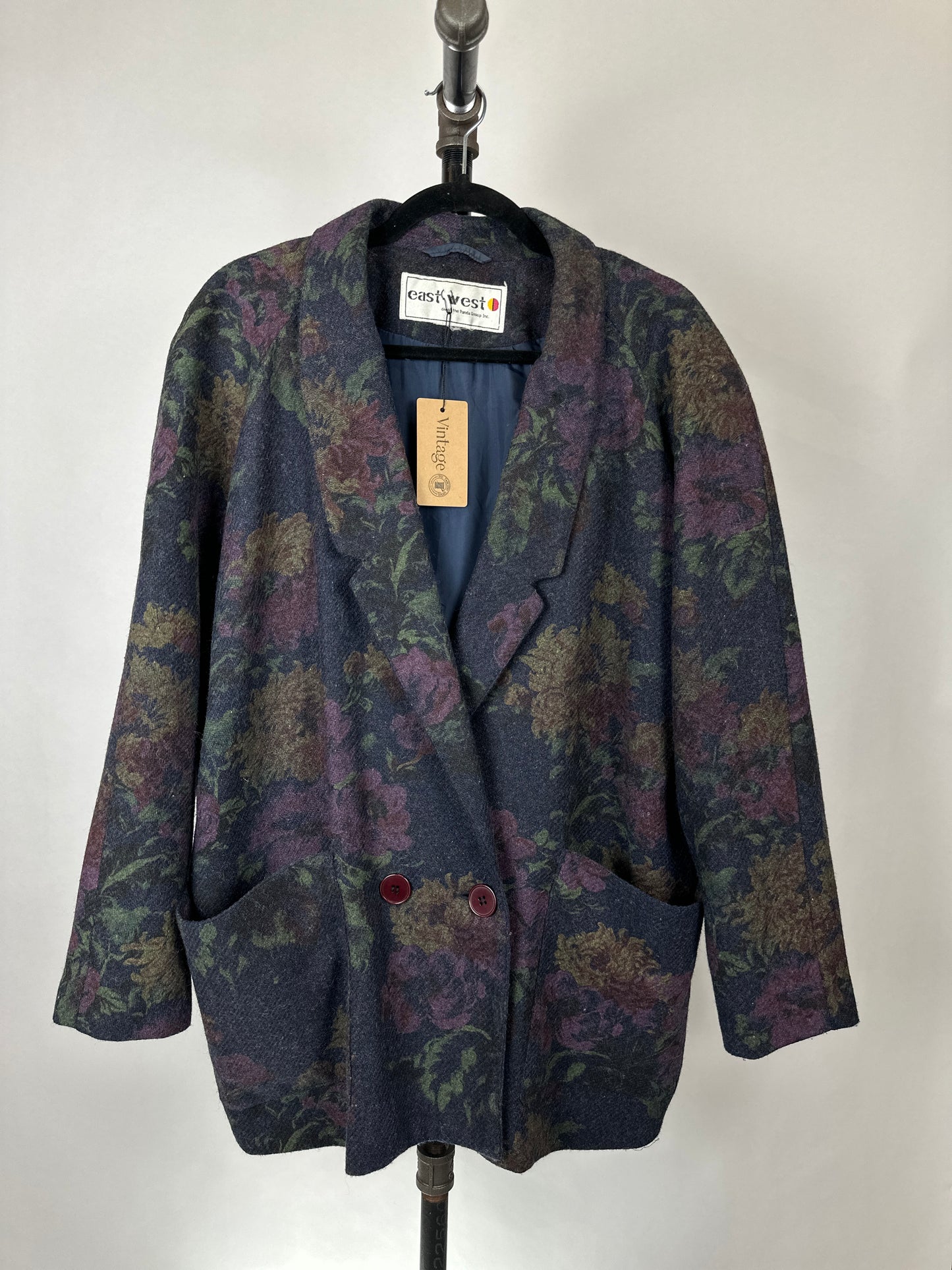 Vintage East West Floral Wool Coat