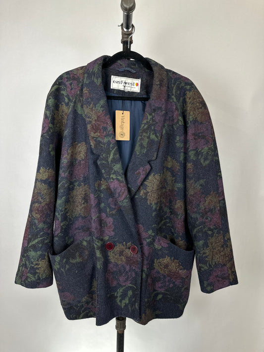 Vintage East West Floral Wool Coat