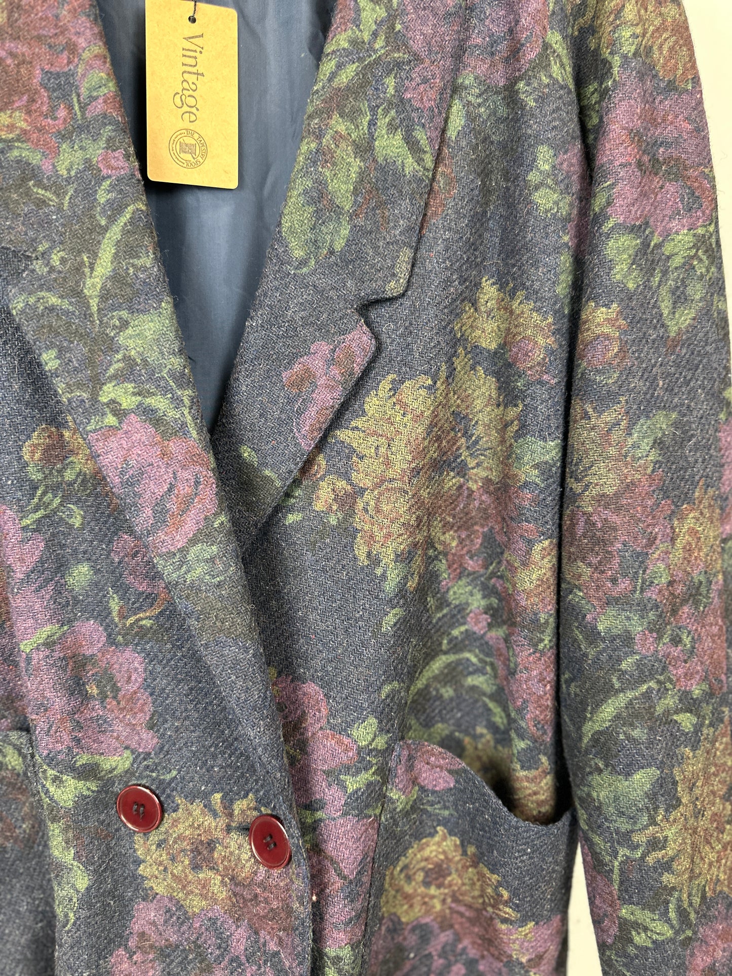 Vintage East West Floral Wool Coat