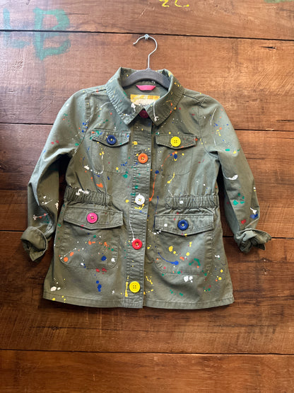 Kids Green Splatter Jacket | Size 5T