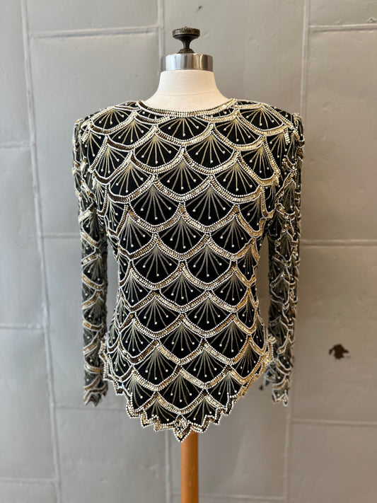 Vintage Laurence Kazar Sequin Top