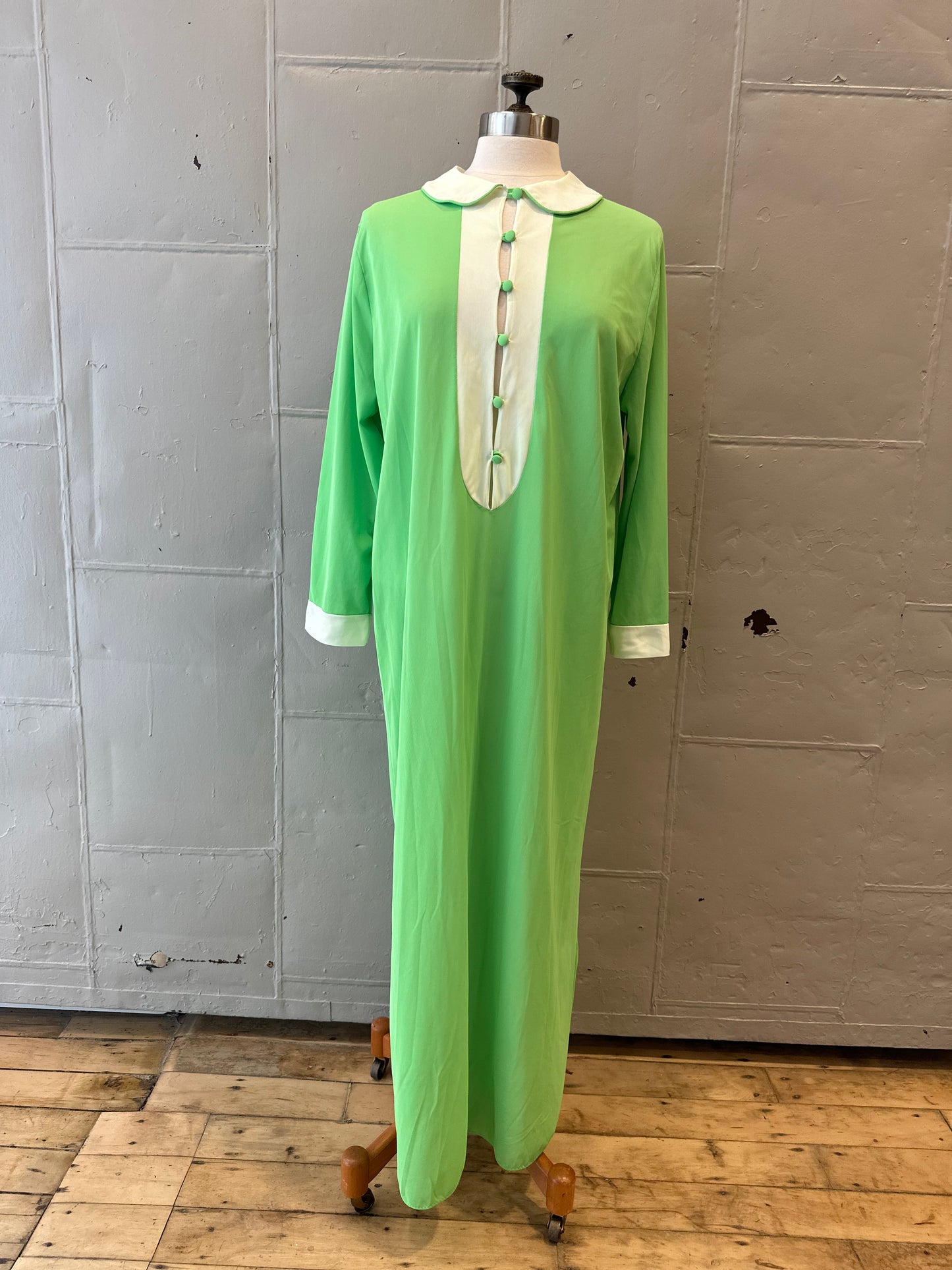 Vintage Danielle House Dress in Lime Green