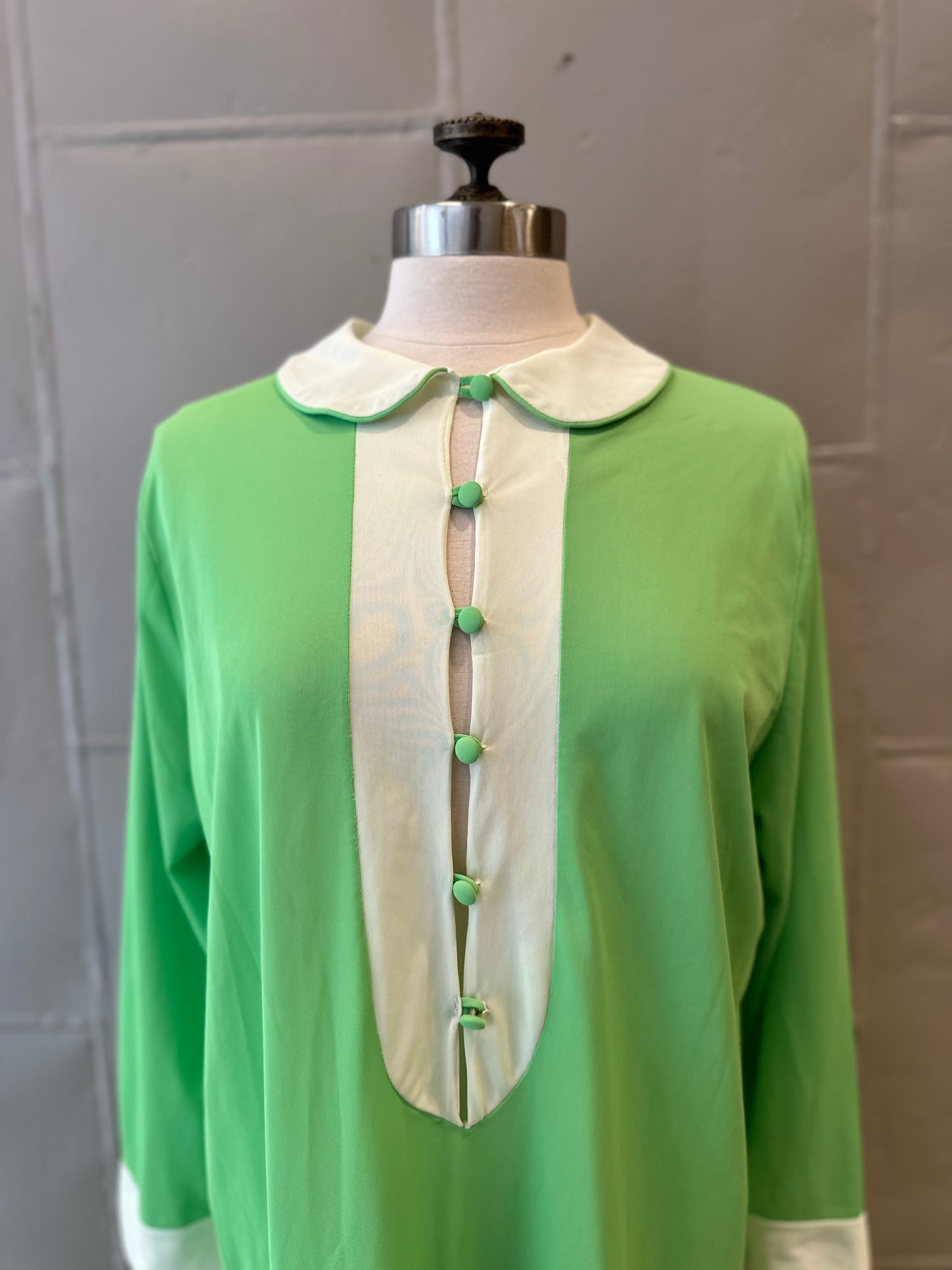 Vintage Danielle House Dress in Lime Green