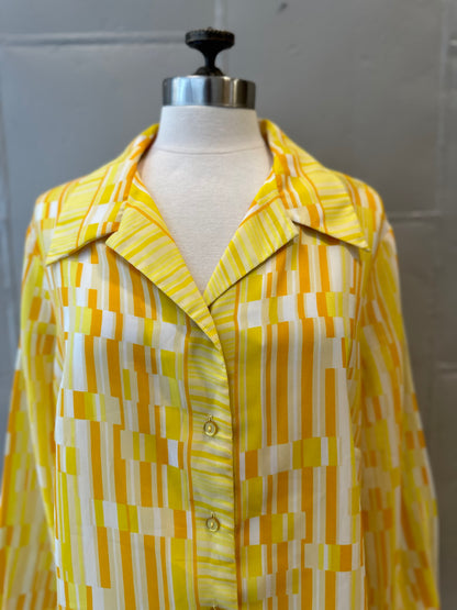 Vintage Mr. Alex Yellow Retro Print Top