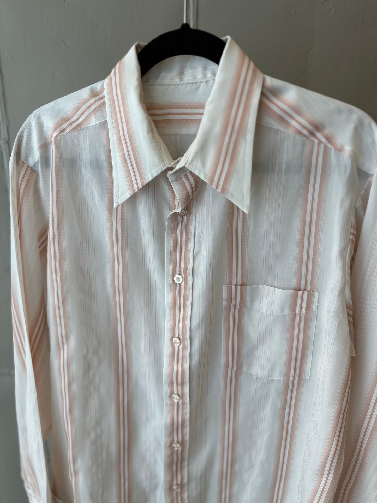 Vintage White & Pink Striped Button Down