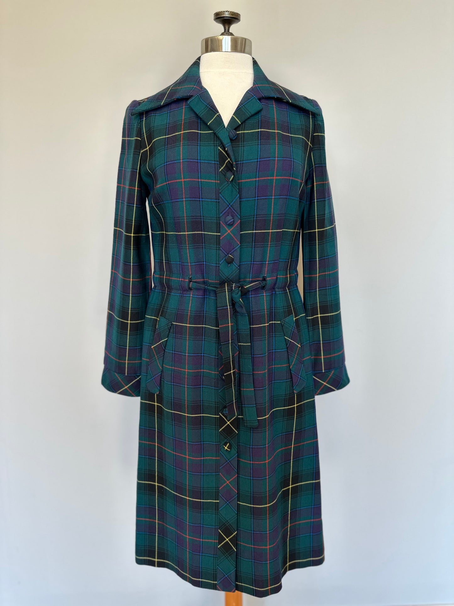 Vintage Aljean Canada Plaid Wool Dress