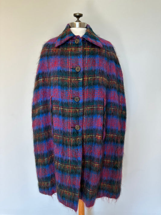 Vintage Glenrannoch Long Plaid Cape