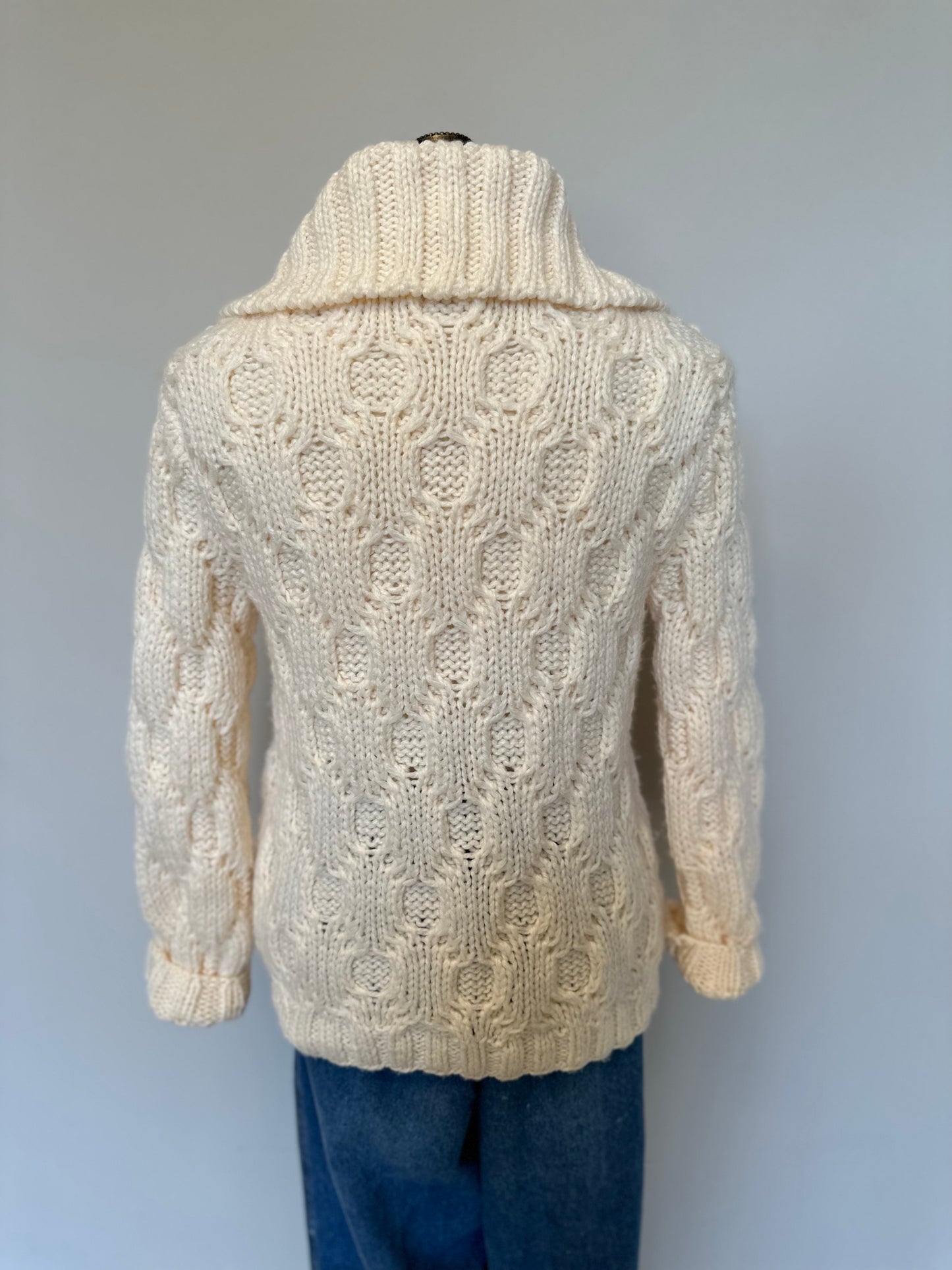 Vintage Cream Shawl Collar Sweater