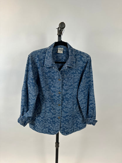 Vintage Allison Daly Floral Denim Jacket