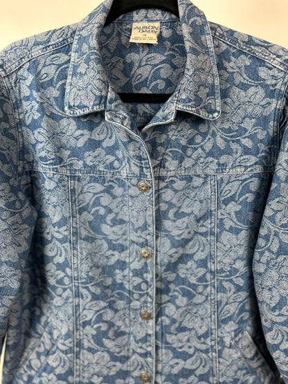 Vintage Allison Daly Floral Denim Jacket