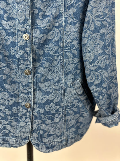 Vintage Allison Daly Floral Denim Jacket